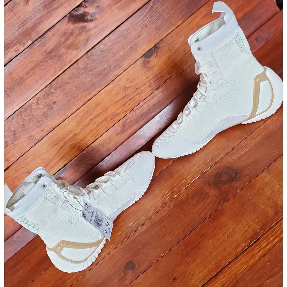 Adidas Speedex 23 Boxing Shoes‎ Men 7 Women 8 Off White Gold High Top New - Picture 5 of 8